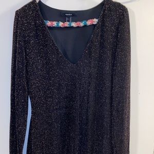 Black and gold low cut dress